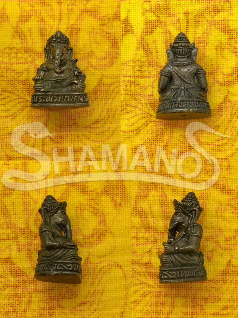 Statuina Amuleto per ATTIRARE RICCHEZZA, SOLDI E SUCCESSO - GANESH OF GOLD (Pha Yant in Omaggio)