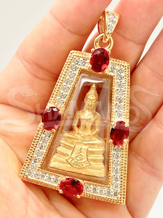 Amuleto PROTETTIVO, PORTA FORTUNA e RICCHEZZA - Il Buddha delle Gemme Rosse