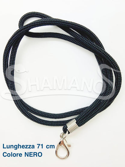 COLLANA per AMULETI e TALISMANI - Colore NERO, 71 cm