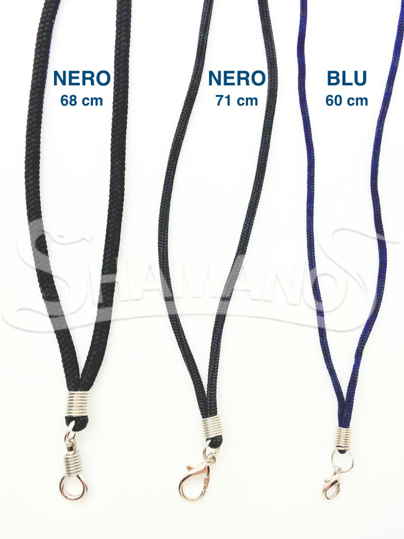 COLLANA per AMULETI e TALISMANI - Colore NERO, 71 cm